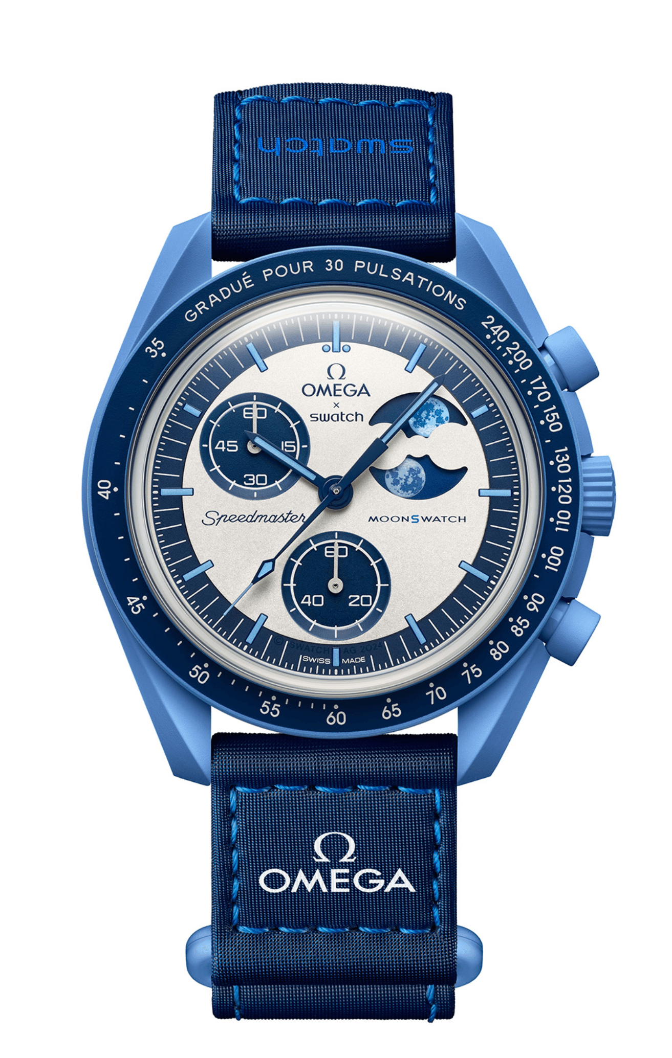 swatch x omega moonswatch mission to the S*per blue moonphase