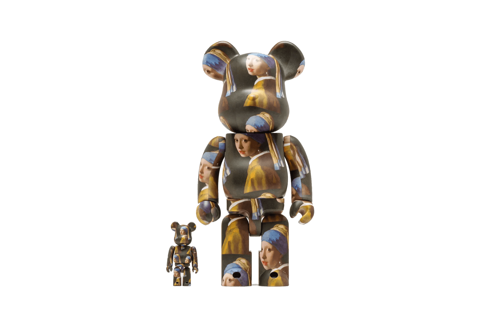 400% & 100% Bearbrick set - Girl with a Pearl Earring by Johannes Vermeer