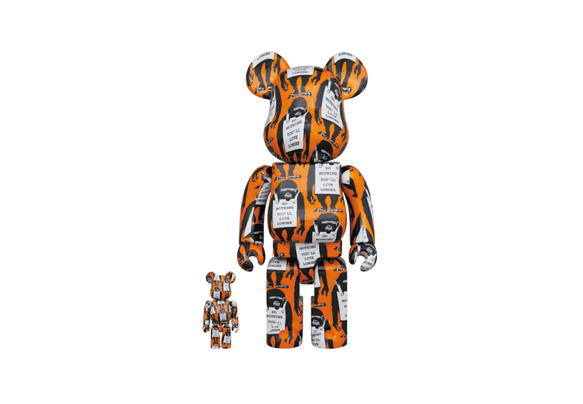 400% & 100% Bearbrick set - Monkey Sign (Banksy x Brandalised)