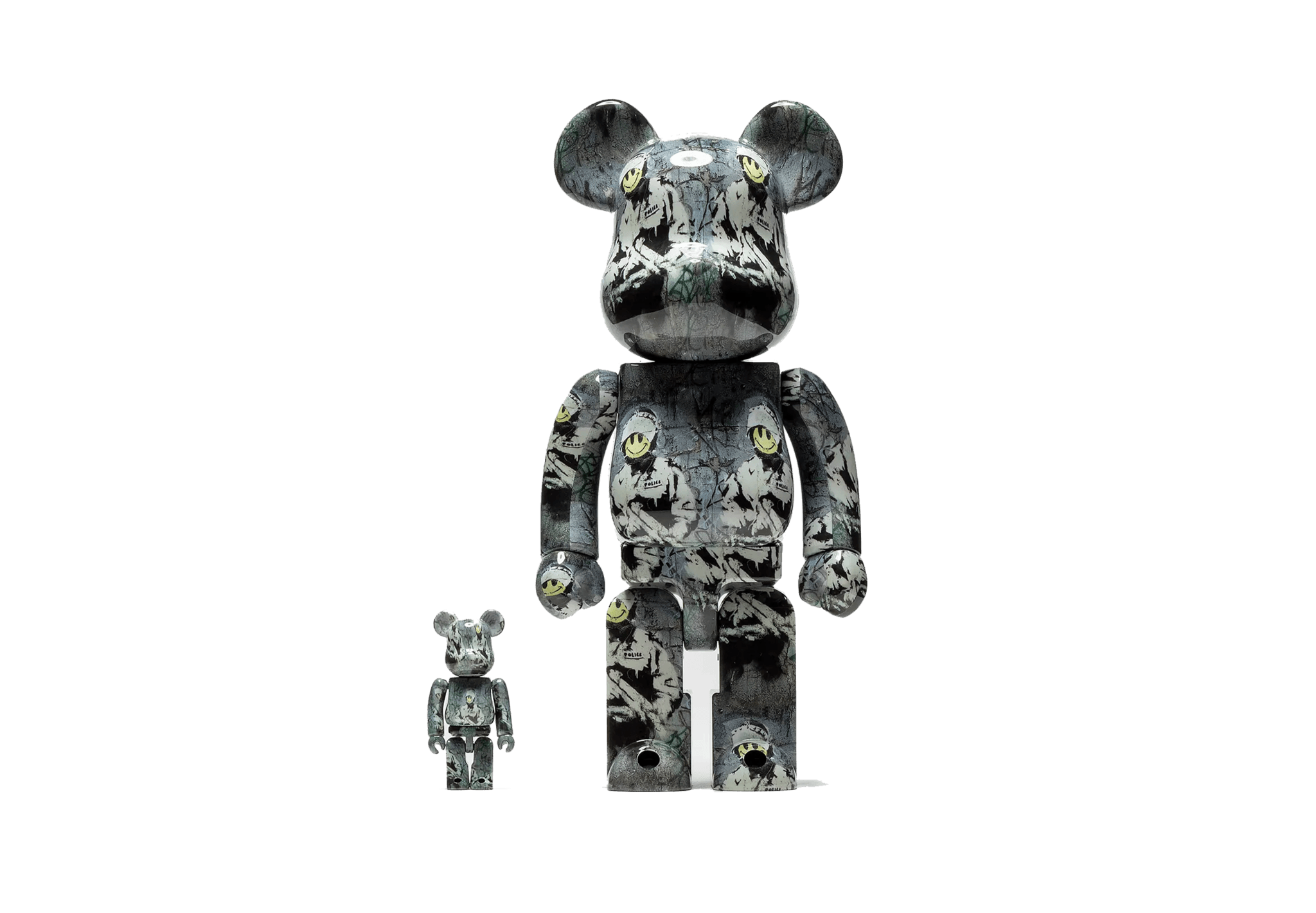 400% & 100% Bearbrick set - Riot Cop (Brandalism x Banksy)