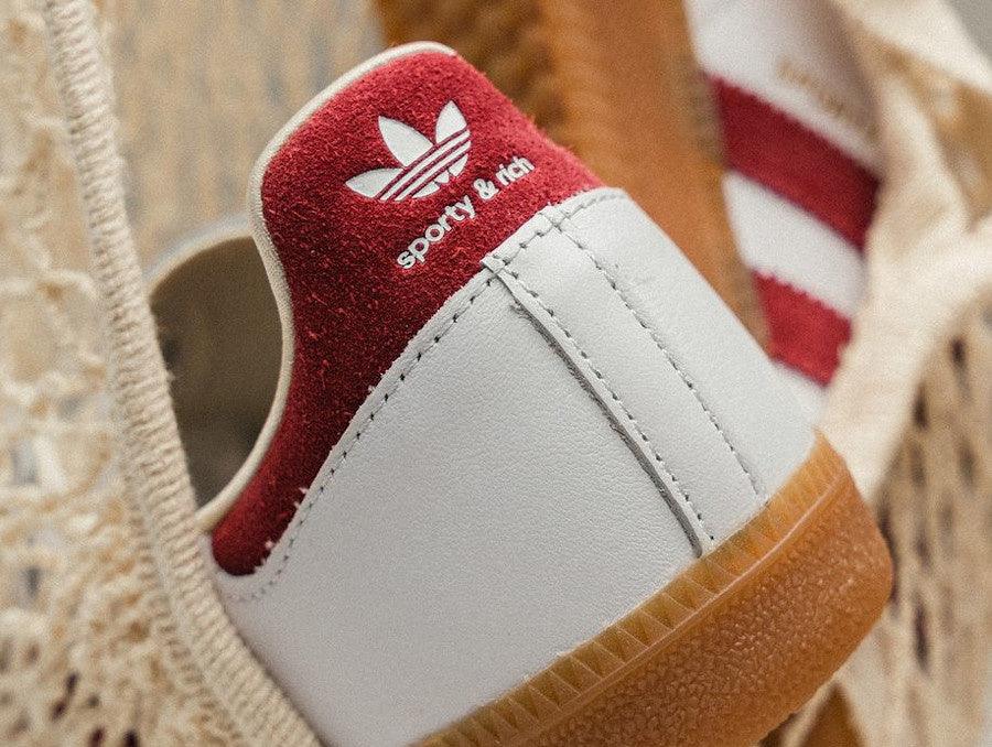 Ad*s samba sporty & rich white collegiate burgundy