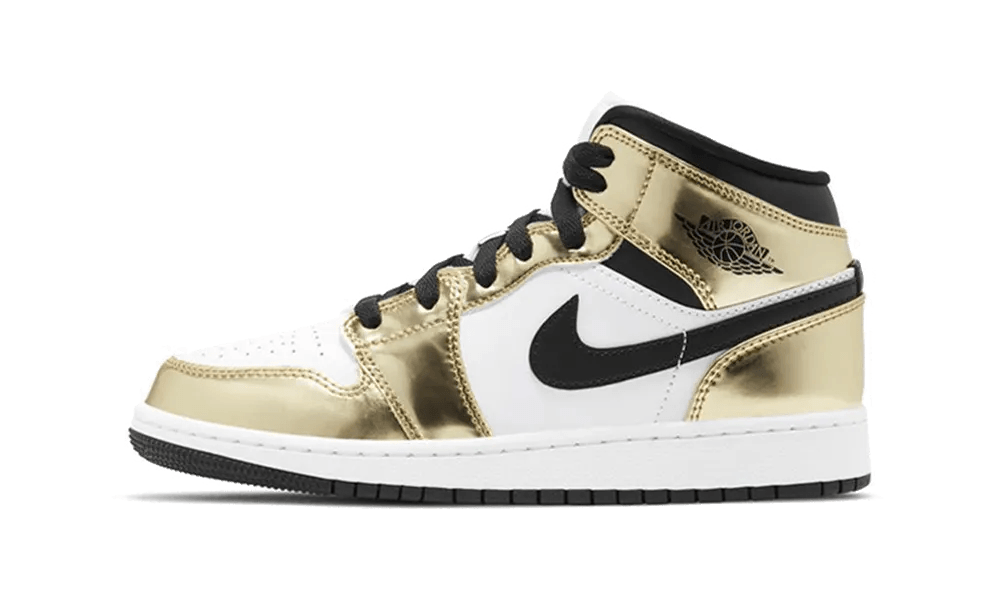 Jordan 1 Mid Metallic Gold Black White (GS)