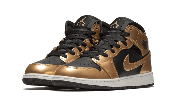 Jordan 1 Mid SE Metallic Gold Black (GS)